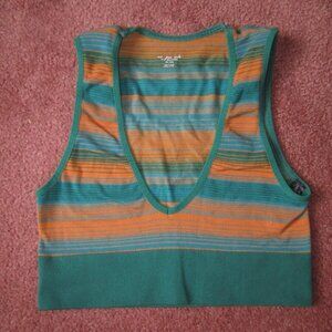 M/L Urban Outfitters Out from Under Seamless Bra Top- Orange + Green Stripes